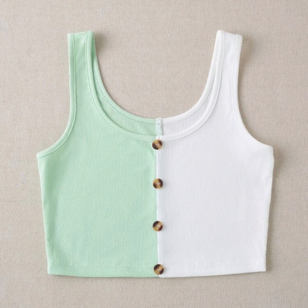 🍉5 for $25* Color Block Crop Tank - Picture 3 of 6